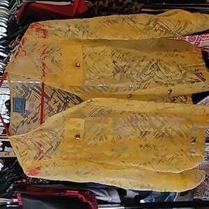 Lark Lane size 8P women's sheer blouse/Yellow 3/4 Sleeve Sheer 👚